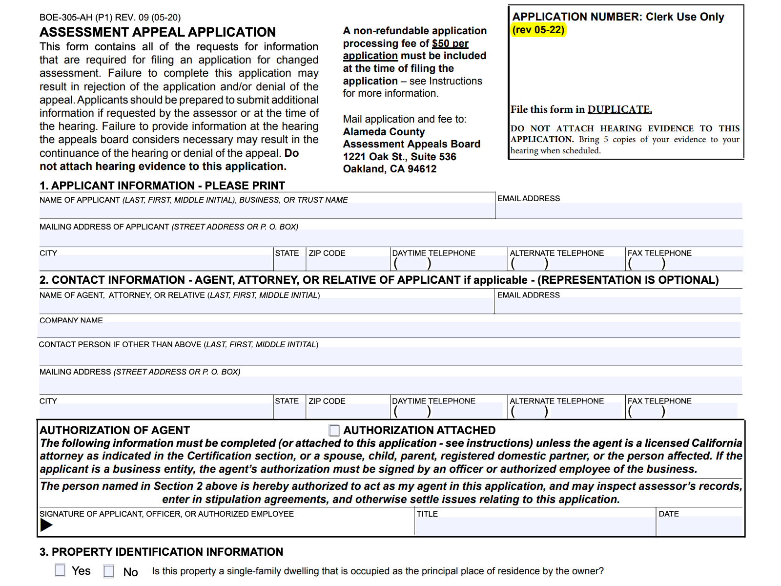 Screenshot Tax Appeal Form
